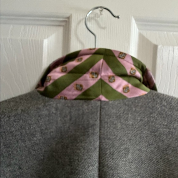 J. Crew Gray Wool Blazer with Pink & Green Trim - Picture 5 of 7